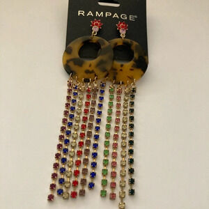 RAMPAGE Multi Colored Dangling Earrings Brand New